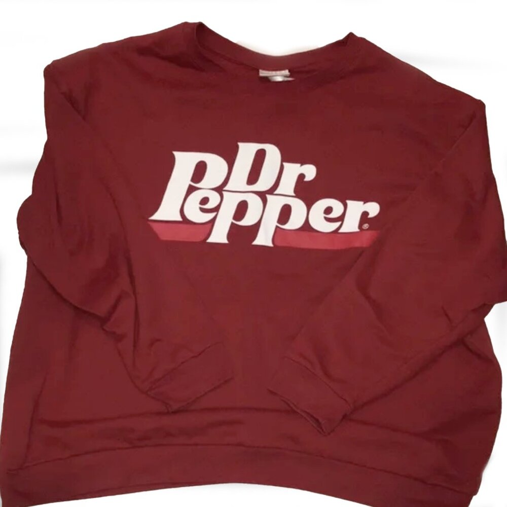 Dr. Pepper Logo Crewneck Sweatshirt | Size 3X | Maroon